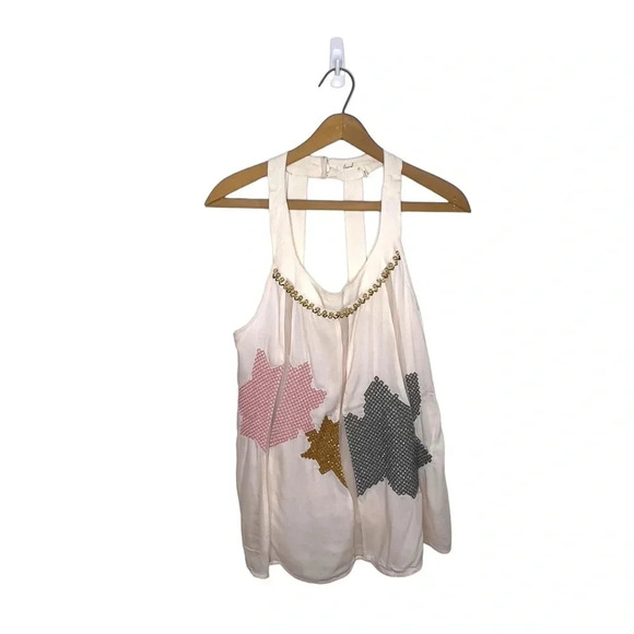 FLOREAT Anthropologie Pia Embroidered Beaded Trapeze Tank Top Blouse - Picture 11 of 11
